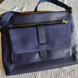 Fossil navy leather Kinley crossbody bag
